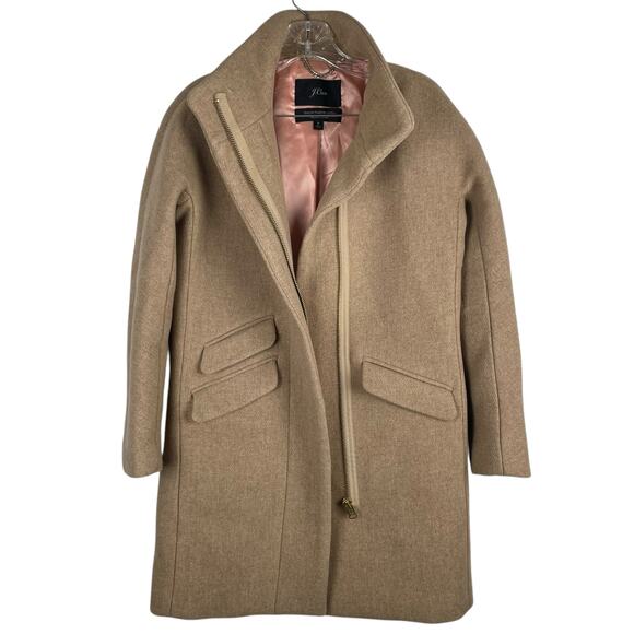 J. Crew Cocoon Coat in Italian Stadium Cloth Wool Blend Tan Size 0 - Picture 7 of 12